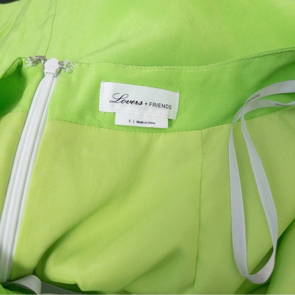 NEW Lovers + Friends Blade Mini Dress S Lime Green Cutout Strappy Open Back Neon - Picture 4 of 6